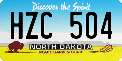 ND license plate HZC504