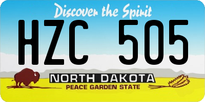 ND license plate HZC505