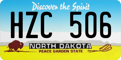 ND license plate HZC506
