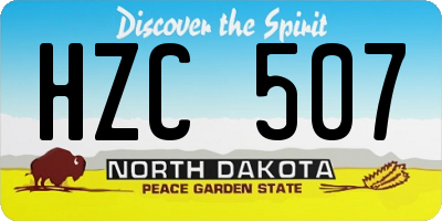 ND license plate HZC507