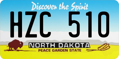 ND license plate HZC510