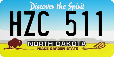 ND license plate HZC511