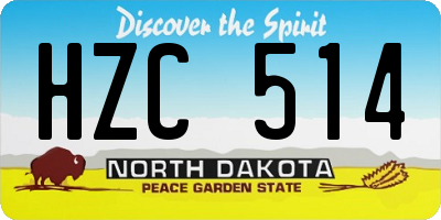 ND license plate HZC514
