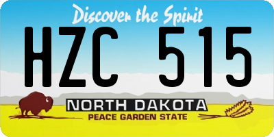 ND license plate HZC515