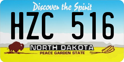ND license plate HZC516
