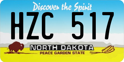 ND license plate HZC517