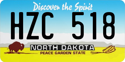 ND license plate HZC518