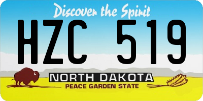 ND license plate HZC519