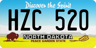 ND license plate HZC520