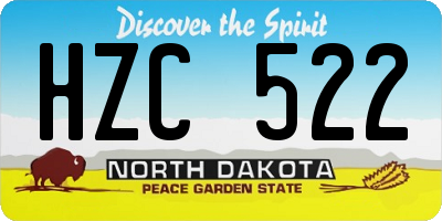 ND license plate HZC522