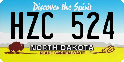 ND license plate HZC524