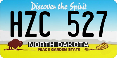 ND license plate HZC527