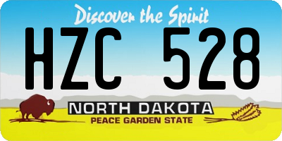 ND license plate HZC528