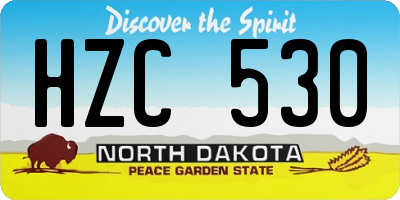 ND license plate HZC530