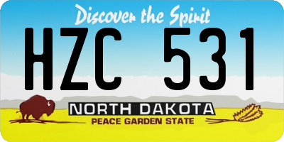 ND license plate HZC531
