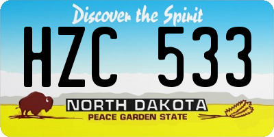 ND license plate HZC533