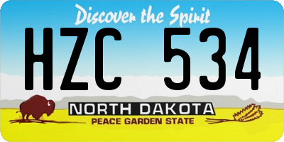 ND license plate HZC534