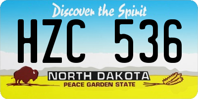 ND license plate HZC536