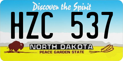 ND license plate HZC537