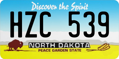 ND license plate HZC539