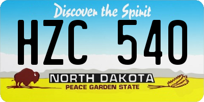 ND license plate HZC540