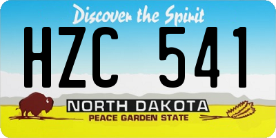 ND license plate HZC541