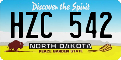 ND license plate HZC542