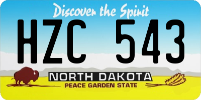 ND license plate HZC543