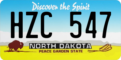 ND license plate HZC547