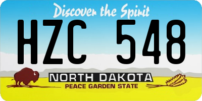 ND license plate HZC548