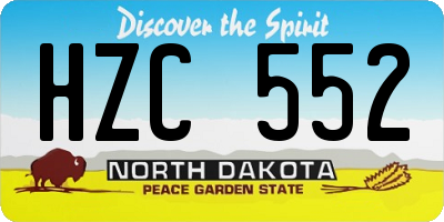 ND license plate HZC552
