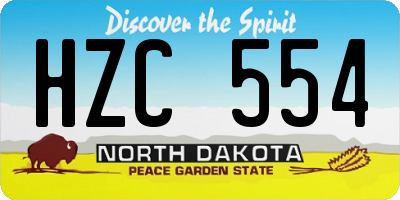 ND license plate HZC554