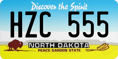 ND license plate HZC555
