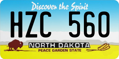 ND license plate HZC560