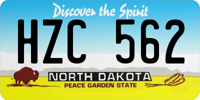 ND license plate HZC562