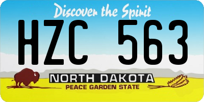 ND license plate HZC563