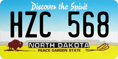ND license plate HZC568