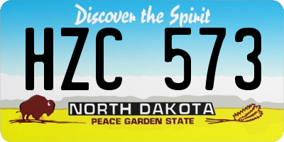 ND license plate HZC573