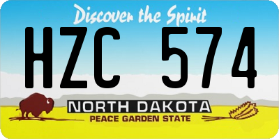 ND license plate HZC574