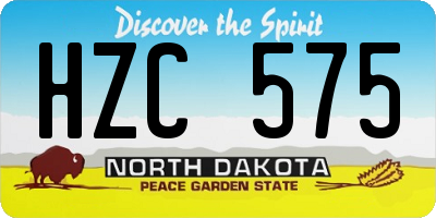 ND license plate HZC575