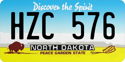 ND license plate HZC576