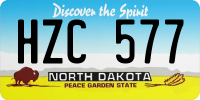 ND license plate HZC577