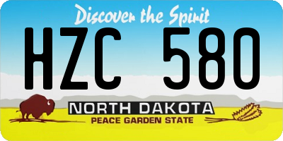 ND license plate HZC580
