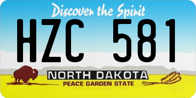 ND license plate HZC581