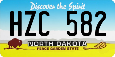 ND license plate HZC582
