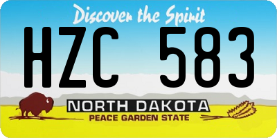ND license plate HZC583