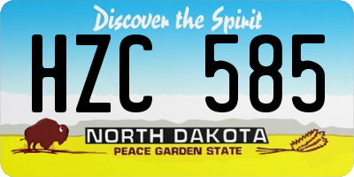 ND license plate HZC585