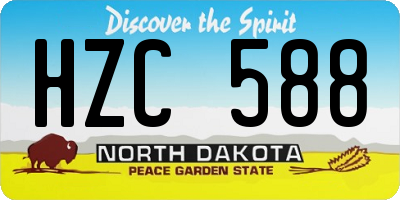 ND license plate HZC588