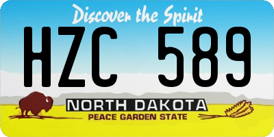 ND license plate HZC589