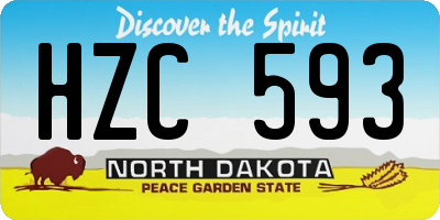ND license plate HZC593